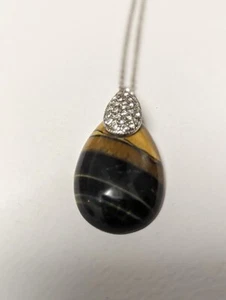tiger eye necklace With Crystals, costume Jewellery, Fashion, Rocks & Minerals - Picture 1 of 6