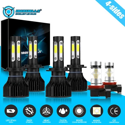 Faros antiniebla LED H11 para Mercedes-Benz E350 E320 E550 6x 6500K 4 lados Foto 1 de 4