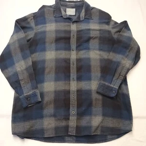 Bob Timberlake Flanellhemd Herren Gr. 2XLT blau grau kariert Baumwolle LS Knopfleiste - Bild 1 von 11