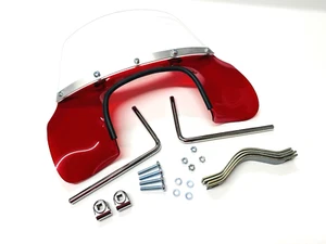LAMBRETTA GP 125 150 200 1969 AL 1985 PARAVENTO ROSSO TRASPARENTE CON FISSAGGI - Foto 1 di 6