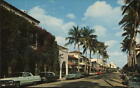 Palm Beach,FL Looking East on Worth Avenue Florida Chrome Postcard Vintage