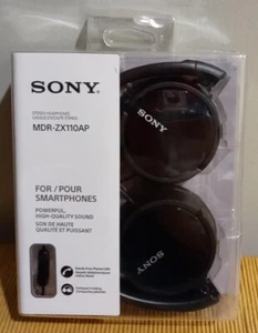Auriculares estéreo Sony MDR-ZX110AP para teléfonos inteligentes - negros  - Imagen 1 de 4
