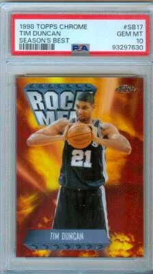 1998-99 Topps Chrome Tim Duncan Season's Best Rock Men #SB17 Spurs PSA 10 Foto 1 de 2