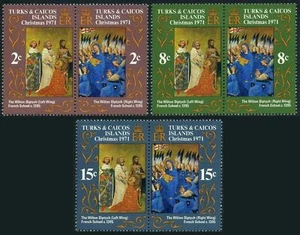 Turks & Caicos 240-245, postfrisch. Mi 282-287. Weihnachten. Wilton Diptychon, Französische Schule - Bild 1 von 1