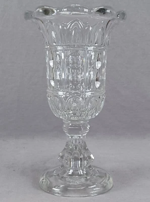 EAPG Punty & Gothic Arch Pattern Flint Glass Celery Vase Circa 1860s B - Image 1 of 4