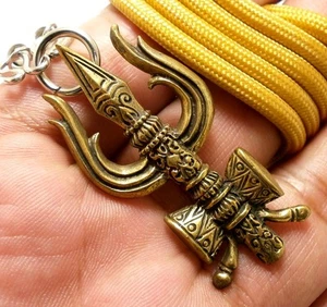 TRIDENT OF LORD SHIVA TRISHULA TRISULA TRISHUL TIBETAN TIBET HINDU DEITY PENDANT - Picture 1 of 6