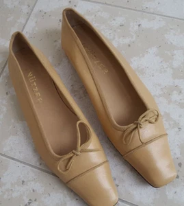 Unützer Beige Leder Schuhe Größe 40 - Bild 1 von 3