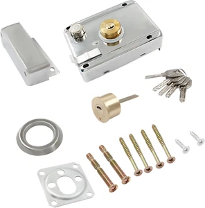 Door Lock Sets, Vertical Keyway Cylinder Deadbolt Rim Lock Set, Exterior Door An - Picture 1 of 12