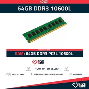 64GB 8Rx4 PC3L-10600L DDR3 RAM REGISTRADA - ESPECIAL SERVIDOR - Picture 1 of 6