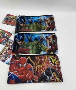 Lot 3 Marvel Spider Man & Avenger Pencil Pouch NEW W/Tags - Picture 1 of 4