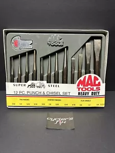 Vintage Mac Tools 12-PC. Punch And Chisel Set With Gauge PC12PTSS Super Steel - Picture 1 of 22