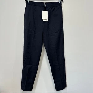 COS Pantalone Donna 4 Regular 100% Lana Nero Conico Pull On Nuovo con etichette $170 Minimal - Foto 1 di 6