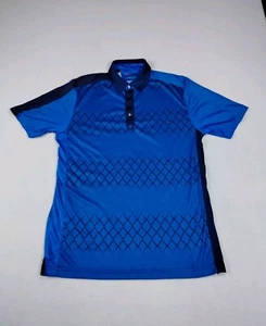 Ogio Polo Shirt Men's Large Blue Short Sleeve Golf Geometric Athletic Athleisure - Picture 1 of 14