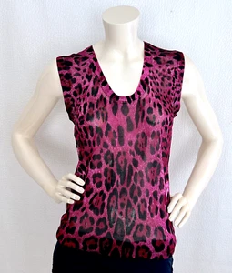 Dolce & Gabbana animal print silk knit top Sz.IT40-US6 Immaculate condition !!! - Picture 1 of 6