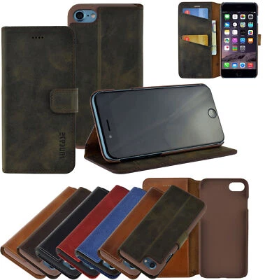 Custodia Stile Libro Originale Suncase Protettiva Wallet Case Vintage Braun - Immagine 1 di 4