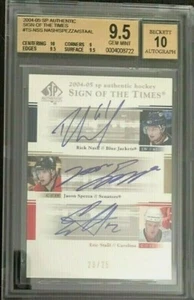 GEM MINT 2004/05 SP AU Sign of the Times Triple Auto NASH/SPEZZA/STAAL/25 #TSNSS - Picture 1 of 2
