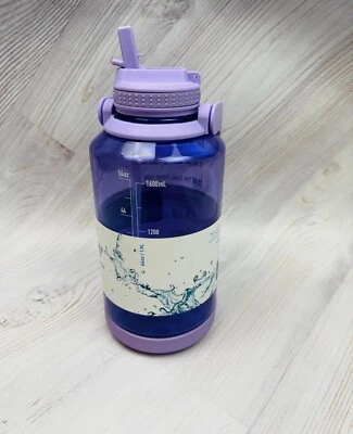  Motivational Water Bottle with Straw Lid with Time 64 oz Vivacity Purple - Image 1 of 4