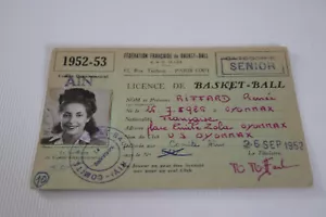 Fédération Française de basket-ball - Licence - vieux papier - Imagen 1 de 2
