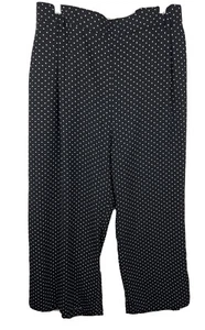 Halogen Pants Black White Polka Dots Crop Wide Leg Women 3X - Picture 1 of 5
