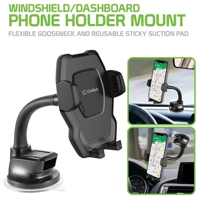 Cellet Goose Neck Windshield / Dash Cell Phone Mount with Sticky Suction Cup - Image 1 of 4