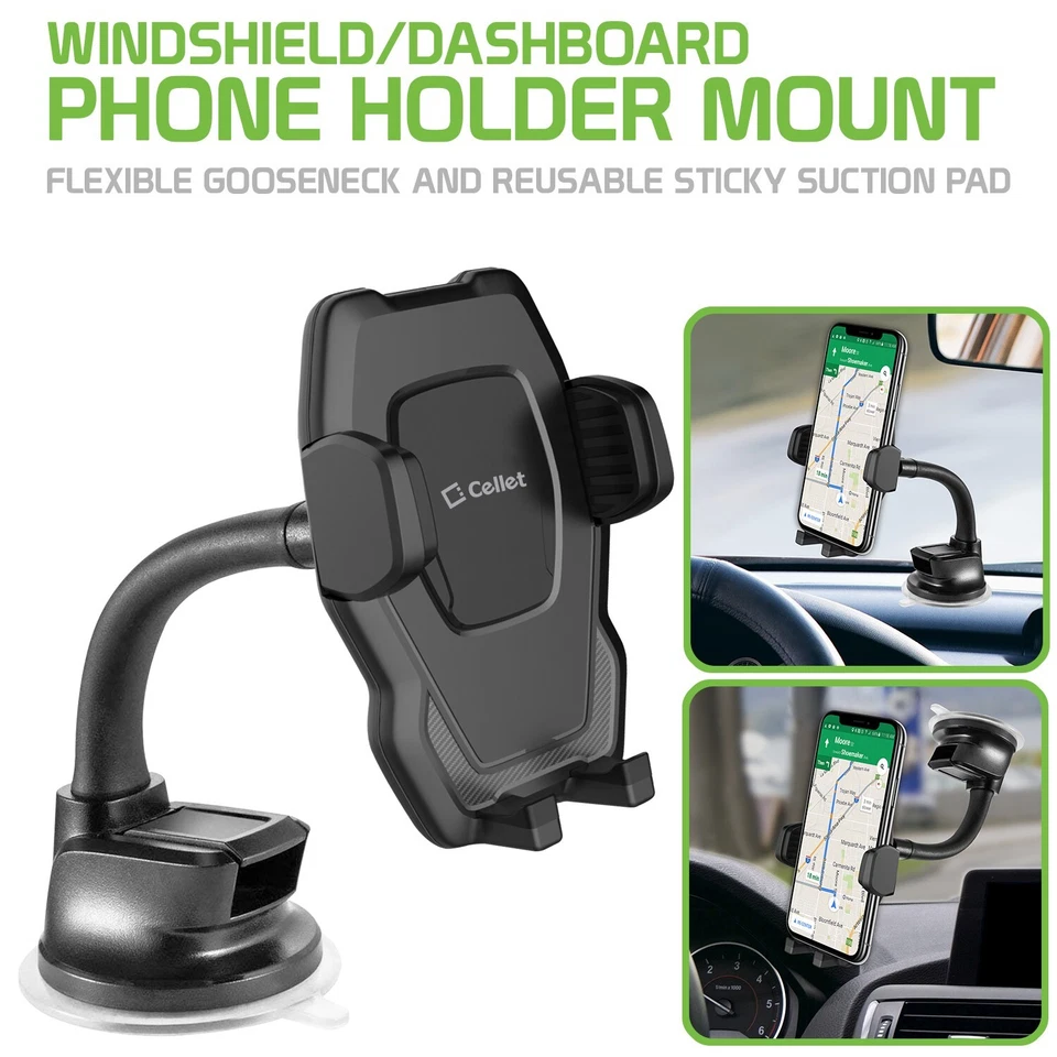 Cellet Goose Neck Windshield / Dash Cell Phone Mount with Sticky Suction Cup - Image 1 of 4