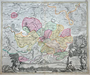 THÜRINGEN TERRITORIALKARTE TERRITORII ERFORDIENSE ERFURT ANSICHT HOMANN 1712 - Picture 1 of 11