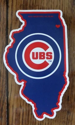 Collector Chicago Cubs State Lic MLB Die Cut Window Decal  Baseball Car Sticker  - Image 1 of 4