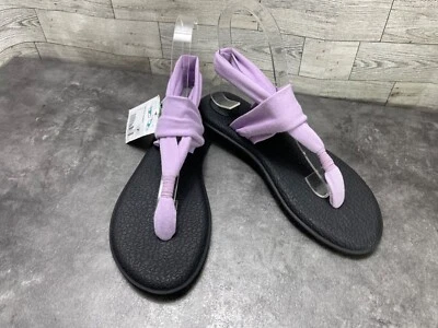 Sanuk Yoga Sling 2 女鞋紫色 7 M 脚趾丁字鞋懒人凉鞋 — 第 1/4 张图片