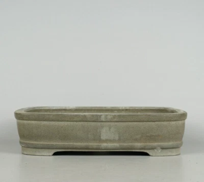 Japanese TOKONAME Bonsai pot SHIBAKATSU signed DEIMONO Lower belt Rctgl w9" *879 - Image 1 of 4