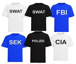 SWAT FBI SEC CIA POLICE Fancy Dress Costume Carnival Mens T-Shirt S-XXXL - Picture 1 of 17