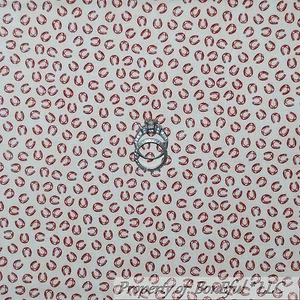 BonEful Fabric FQ Cotton Quilt VTG Maroon Red Horse Shoe Lucky USA Kid Farm SALE - Picture 1 of 13