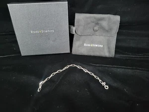 Pulsera de plata de ley Ross Simons nunca usada cadena de eslabones de 7" de largo - Imagen 1 de 4