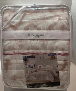 Koolaburra by Ugg WREN Twin Twin XL Quilt Set PInk White Boho Geometric Dorm NEW - Picture 1 of 16