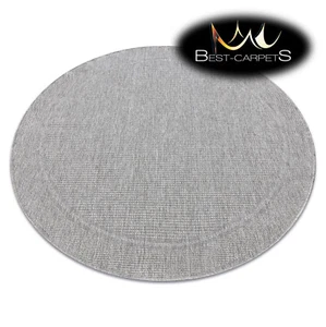 Modern Flat Woven Round RUG 'TIMO' circle practical easy to clean outdoor grey - Picture 1 of 11