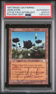 Lotus Vale 1997 MTG Weatherlight Regular Rare Signed by John Avon AUTO PSA 8 - Picture 1 of 2