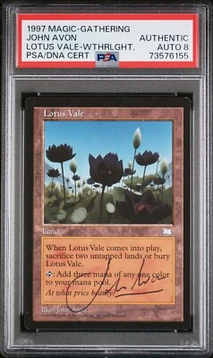 Lotus Vale 1997 MTG Weatherlight Regular Rare Signed by John Avon AUTO PSA 8 - Image 1 of 2