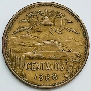 1968 Mexico 20 Centavos KM# 440 Circulated Condition - Picture 1 of 3
