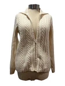 Maglione Mr designer italiano vintage lana angora panna maglia cardigan 12 lusso - Foto 1 di 12