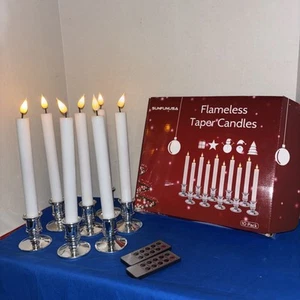 7 Pack Flameless LED Window Candles- Many Settings & Remotes- Estate Find - Picture 1 of 4