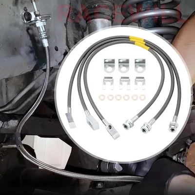 Extended Brake Lines Fits For Jeep Wrangler TJ YJ 1987-06 For Cherokee XJ 84-01 - Image 1 of 4