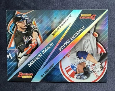 2015 Bowman's Best #MI-1 Джанкарло Стэнтон / Аарон Джадж зеркальное изображение 🔥Yankees! - Изображение 1 из 2