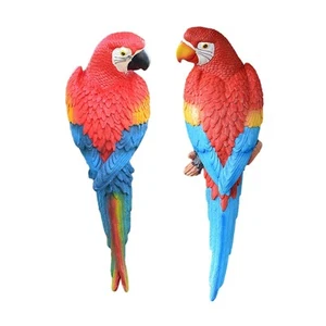 2Pcs Parrot Decors Resin Parrot Sculptures for Tree Gardeners Indoor Outdoor - Picture 1 of 5