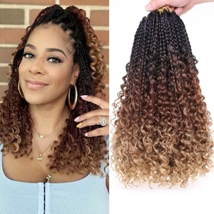 COOKOO 14 Pouces 8 Paquets Boîte Déesse Tresses Crochet Cheveux pour Femmes Synthétique Bo... - Photo 1/7