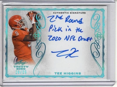 2020 LEAF TRINITY INSCRIPTIONS TEE HIGGINS ROOKIE/RC AUTO #26/25 OR #25/25 ??? - Image 1 of 2