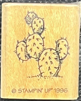 PLANTA ESCENA PAISAJE DESIERTO CACTUS CACTUS ¡Planta espinosa! SELLO DE GOMA MADERA Foto 1 de 4