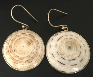 Vintage Ohrringe 925 STERLING SILBER Ohrhänger große Muschel Schmuck Konvolut y - Bild 1 von 3