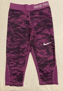 Nike Pro Dri-Fit Girls Training Capri Leggings Purple Elastic Size Small Dance - Picture 1 of 6