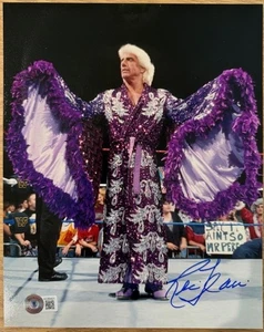 RIC FLAIR SIGNED AUTO 8X10 WWE WWF PURPLE ROBE PHOTO BAS BGS AUTOGRAPHED B - Picture 1 of 3
