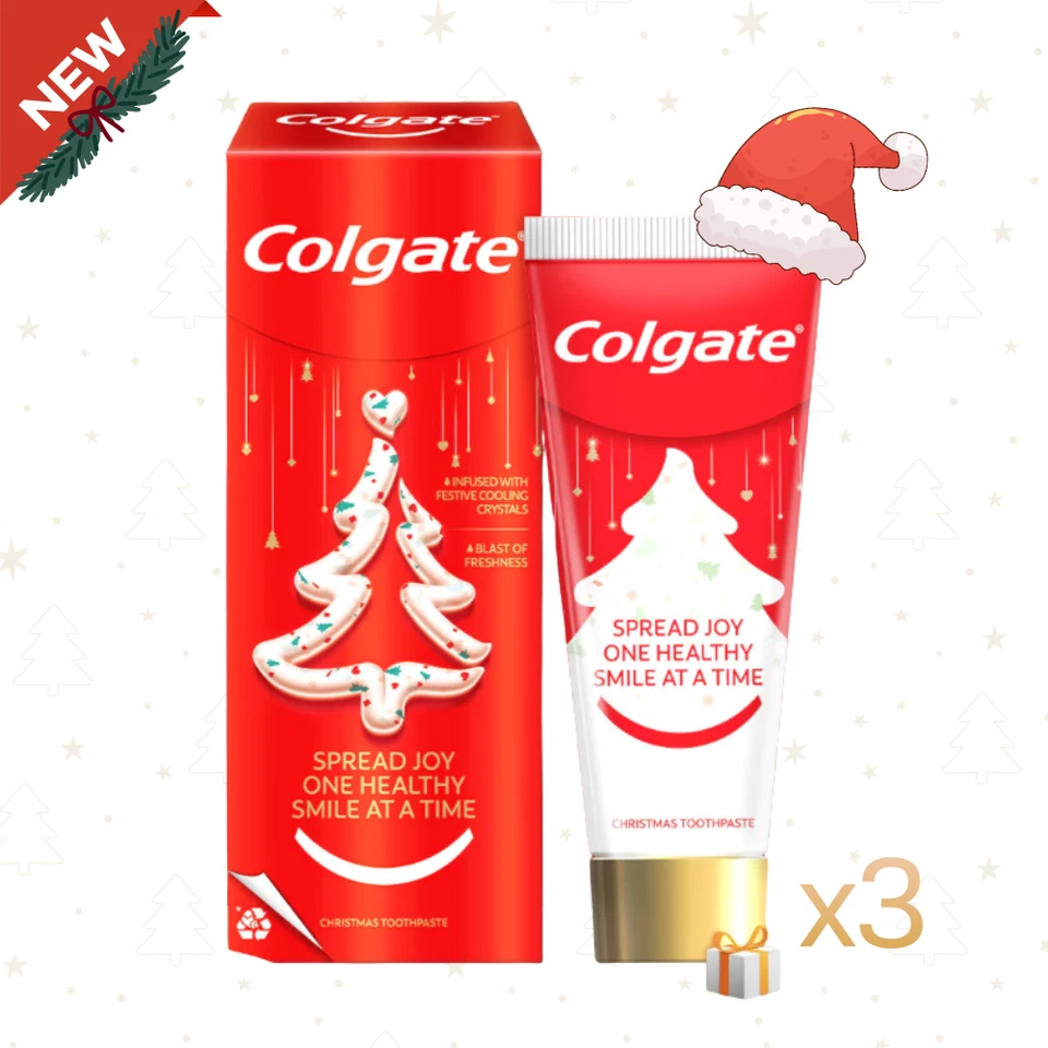 3 pcs Colgate Merry Christmas Toothpaste Fruit Punch Mocktail Flavor 95g - Image 1 of 4