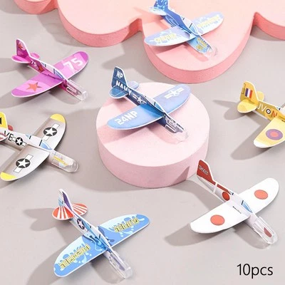 10x Mini Foam Airplane Toys Easy to Assemble Party Favors Boys and Girls - Image 1 of 4